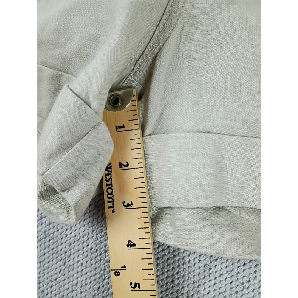 Converse One Star Shorts Women 12 Khaki Tan Good Satin Trim Linen Blend Casual - Picture 10 of 12